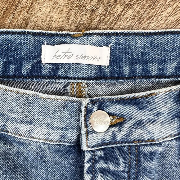 BETRO SIMONE JEANS DISTRESSED DENIM BUTTON FLY RELAXED MID RISE SIZE 32 - Picture 6 of 7